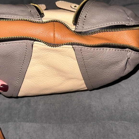 orYANY Lian pebbled leather satchel zipped shoulder bag - Picture 4 of 8